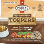 Primal Dog Food Toppers & Cat Food Toppers, Cupboard Cuts, Grain Free Meal Mixers with Probiotics, Raw Freeze Dried Dog Treats & Cat Treats, Great for Training (Pork, 18 oz)