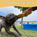 Nocciola Duck Squeaky Dog Toy, New 2025 Indestructible Dog Toy for Aggressive Chewers, Stuffed Toy with Two Tough Layers, Minky Plush for Comfort and Chewing, Yellow