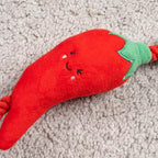 Tugga Chilis Dog Toy 75cm - Rope Latex and Plush Dog and Puppy Throw Fetch and Tug with Squeaker