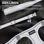 GAMUDA Small Pet Harness Collar and Leash Set, Step in No Chock No Pull Linen Fabric Soft Mesh Dog Vest Harnesses Reflective for Dogs Puppy Cats Kitten Rabbit (White, M)