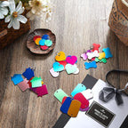 Frienda 48 Pcs Blank Pet ID Tag Colorful Aluminum Dog Cat Badge Blank Round Heart Star Bone House Rectangle Tags with Ring Pet ID Badge Pendant with Hole for Dog Cat Name Phone Number, 6 Styles