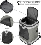 JESPET & GOOPAWS Pet Backpack Carrier for Small Dog, Puppy, Soft Carrier Backpack Ideal for Traveling, Hiking, Walking and Outdoor Activities with Family (Smoke Grey)