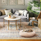 Max & Marlow Long Lush Faux-Fur, Anti-Anxiety Cuddler, Donut Dog & Cat Bed, Non Slip Bottom, Small, Cream