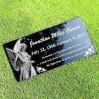 HDSD Memorial Stone Plaque Personalized Granite Grave Marker for Dogs Cats & Loved Ones Laser Engraved Headstone Indoor Outdoor 8×4 or 12×6 Inches