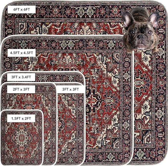 PUPIBOO Washable Pee Pads for Dogs and Cats - XXL (1 Pack) 6 FT X 6 FT Super Absorbent Reusable Puppy Training Pads - 100% Waterproof, Leak-Proof & Non-Slip Whelping Pads for Pet Housebreaking