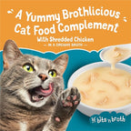 Purina Friskies Lickable Cat Treats Bits ‘n Broth With Shredded Chicken in a Dreamy Broth - (Pack of 16) 1.2 oz. Pouches