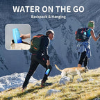 Dog Water Bottle, Travel Puppy Water Bowl, Leak Proof Portable Puppy Water Dispenser, Foldable Dog Water Bottle for for Pets Outdoor Walking, Hiking, Travel, Food Grade Plastic - 19oz Blue