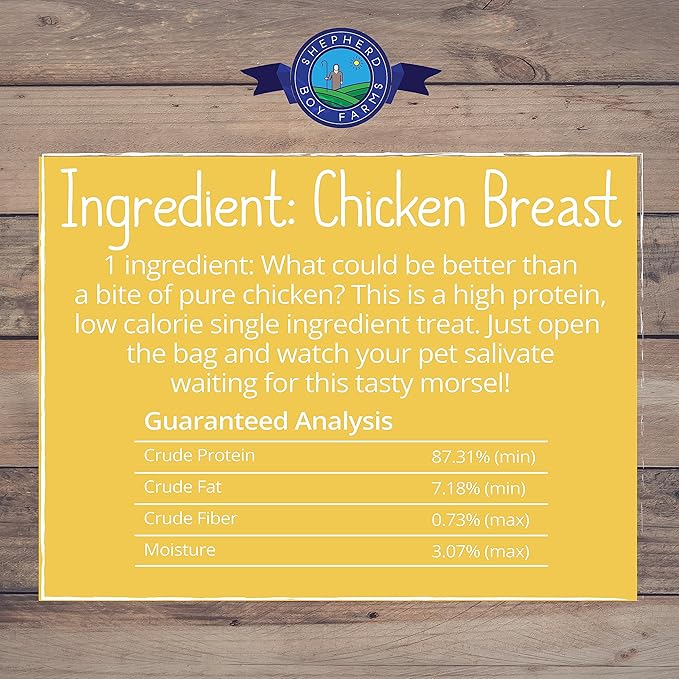 Freeze Dried Dog and Cat Treats, Chicken Breast, All Natural Freeze-Dried Dog Treat & Snacks, Made in USA, High in Protein, Nutrition of Raw Food, Single Ingredient, 3oz