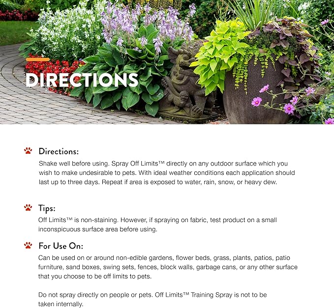 NaturVet Off Limits Pet Training Spray for Dogs & Cats – Deters Pets from Outdoor Areas – Includes Herbal Extracts – Non-Staining Sprays for Training Pets – 32 Fl. Oz.