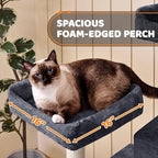 Yaheetech 59in Cat Tree Large Cat Tower with Scratching Posts, Pet Play House Climber Activity Center with Condo and Anti-Dump Device for Kittens/Cats, Dark Gray