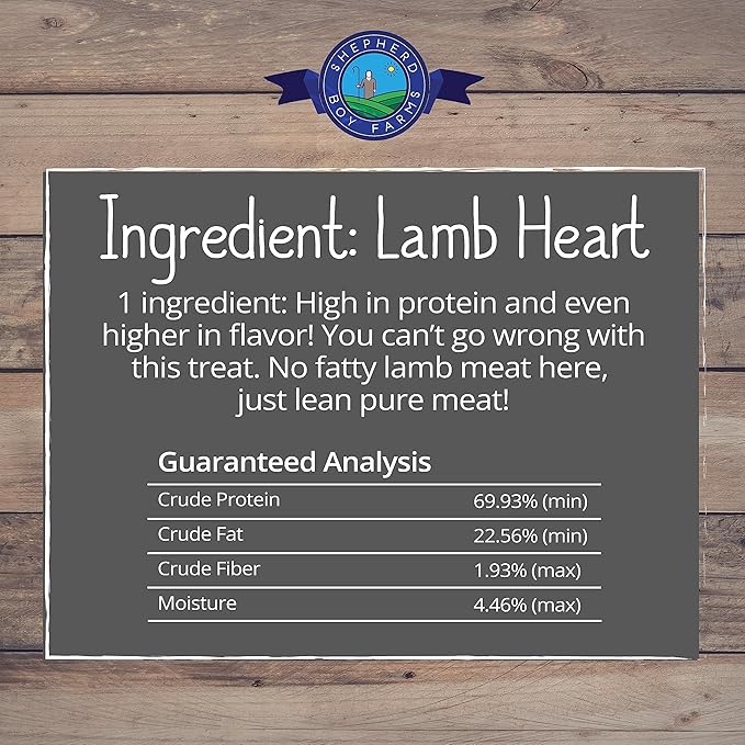 Freeze Dried Dog and Cat Treats, Lamb Heart, All Natural Single Ingredient Freeze-Dried Dog Treat & Snacks, Made in USA, High Protein, Essential Nutrition of Raw Food, 3oz