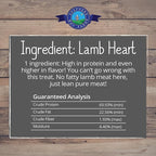 Freeze Dried Dog and Cat Treats, Lamb Heart, All Natural Single Ingredient Freeze-Dried Dog Treat & Dog Snacks, Made in USA, High Protein, Essential Nutrition of Raw Dog Food, 8oz