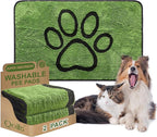 Qeils Reusable Dog Pee Pads, 2 Pack Super Absorbent & Leakproof Washable Puppy Pads with Soft Green Top Layer, for Potty Training, Crates, Couch, Car Seats & Pet Beds, 30"x 48"