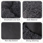Calming Dog Bed, Dog Beds Fits up to 40 lbs Pets, Fluffy Donut Dog & Cat Bed Washable, Round Anti Anxiety Dog Bed, Small Dog Bed with Non-Slip Bottom (Dark Grey, 28" x 28")