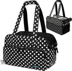 PetAmi Small Dog Purse Carrier, Soft-Sided Pet Carrier Bag with Pockets, Portable Puppy Cat Travel Handbag Tote, Airline Approved Breathable Mesh, Poop Bag Dispenser, Max 18 lbs, Polka Dot Black