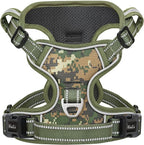 HEELE Dog Harness, No Pull Adjustable Padded Reflective Harness for Small Medium Large Dogs with Handle for Walking Training, Camo Green, M