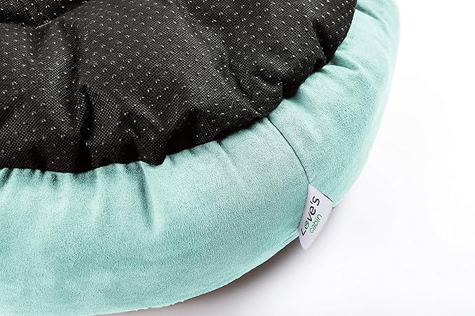 Love's cabin Round Donut Cat and Dog Cushion Bed, 20in Pet Bed for Cats or Small Dogs, Anti-Slip & Water-Resistant Bottom, Super Soft Durable Fabric Pet Beds, Washable Luxury Cat & Dog Bed Blue