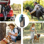 Portable Dog Water Bottle with Bowl, Leak Proof, Convenient for Walking, Hiking and Camping (Gray Blue, 27oz)