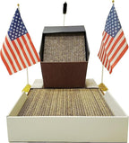 Presidential Podium Cat Scratcher | Cute Cat Scratcher with Grooming Brush | Sturdy Cardboard Cat Scratcher with Groomer & Silvervine Included | Cat Scratchers for Indoor Cats