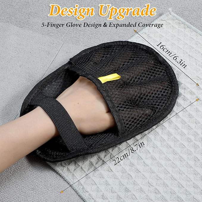 2 Pcs Pet Hair Removal Glove, Double Sided Grooming Gloves, Upgrade Electrostatic Pet Hair Remover, Reusable Pethair Remover Glove for Dogs and Cats Washing Beauty, Sofa, Bed Sheets, Clothes