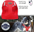 Doggie Design Dog Harness - No Choke Dog Harness, Dog Vest, Mesh Polyester, Pet Harness, Simple Step in and Go Design, Harness for Dog - Red, 2X-Large
