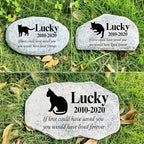 Zatanmulo Personalized Pet Memorial Stone, Garden Memorial Stone Personalized, Cat Headstone, Cat Tombstone, Memorial Plaque Outdoor, Garden Stepping Stone (Cat)