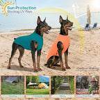2 Pack Dog Shirts, Quick Dry Lightweight Dog T-Shirts Sleeveless Vest, Breathable Pet Clothes Tank Top for Large Medium Dogs, Mint Blue+Orange Yellow (M)