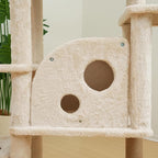 Cat Tree 67in Cat Tower Scratching Post for Cats Tree Tower Furniture for Cats with Various Houses Various Levels with Cheese Design (Beige)