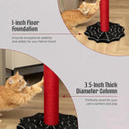 Gothic Cat Scratching Post, 34 inch with Sturdy Spider Web Floor Foundation and Bat Shaped Top with Spider Toy, Halloween Cat Scratcher, Cat Scratchers for Indoor Cats, Black and Red from Littlesy