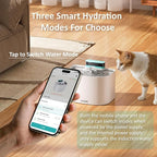 PET LAYSON Pumpless Cat Water Fountain, App Remote Control Smart Cordless Rechargeable Battery Operated, 3.6L/122oz 2.4G Wi-Fi Dog Water Dispenser, 2 Filters,2 Nozzles(Black, M1 Pro)