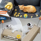PETKARAY Horizontal Scratching Post, 30" Sisal Cat Scratch Pad, Large Cat Scratcher with Spring Toy, Protect Furniture for Indoor Kitten