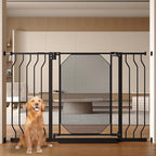 29.5"-48" Metal Baby Gate for Stairs & Doorways - Easy Install 30.5" Tall, Auto Close, Pressure Mounted, No Drilling - Stylish Safety Gate for Pets, Child Gate for Kids, Black