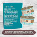 Weruva Classic Cat Stews!, Stew's Clues with Turkey, Chicken & Salmon in Gravy, 5.5oz Can (Pack of 8)