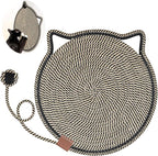 Cat Scratcher Mat, Natural Cotton Rope Cat Scratch Pad, 15.7'' Round Horizontal Floor Cat Scratching Pads for Indoor Cats, Cat Furniture Protector for Wall, Couch, Carpets, Sofas