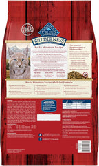 Blue Buffalo Wilderness Adult Dry Cat Food, Rocky Mountain Recipe, Chicken-Free & Grain-Free Recipe Made with Natural Ingredients, Red Meat, 4-lb Bag