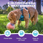 Outward Hound Nina Ottosson Topsy Treat Ball Dog Puzzle Interactive Treat Puzzle Dog Enrichment Dog Toy, Level 1 Beginner, Orange