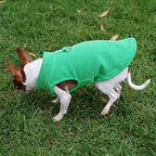 JACKO & CO - Fleece Vest Sweater with Leash Ring - Soft Lightweight Breathable for Puppies Small Medium Dogs, Kitten, Cats, Chihuahua - Warm for Fall/Autumn/Winter (Green, XX-Large 25-35lbs)