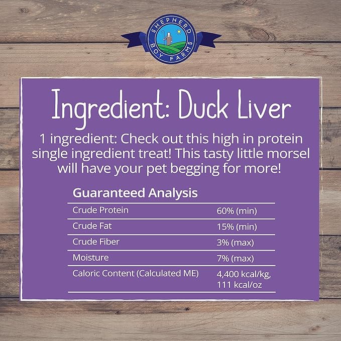 Freeze Dried Dog and Cat Treats, Duck Liver, All Natural Single Ingredient Freeze-Dried Dog Treat & Snacks, Made in USA, High Protein, Essential Nutrition of Raw Food, 3oz
