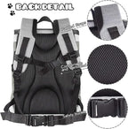 JESPET & GOOPAWS Pet Backpack Carrier for Small Dog, Puppy, Soft Carrier Backpack Ideal for Traveling, Hiking, Walking and Outdoor Activities with Family (Smoke Grey)