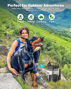 Dog Water Bottle Portable Bowls - 56oz Large Travel Water Bowl Dispenser for Dogs, Pet Camping Beach Essentials Traveling Car Park Accessories, Leak Proof Pet Drinking Dispenser for On The Go, Black