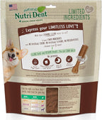 Nylabone Nutri Dent Dog Dental Chews - Natural Dog Teeth Cleaning & Breath Freshener - Dental Treats for Dogs - Filet Mignon Flavor, Mini (160 Count)