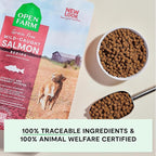 Open Farm, Grain-Free Dry Dog Food, Complete & Balanced Kibble, Sustainably & Ethically Sourced Ingredients, Non-GMO Veggies & Superfoods to Support Overall Health, Wild-Caught Salmon Recipe, 11lb Bag