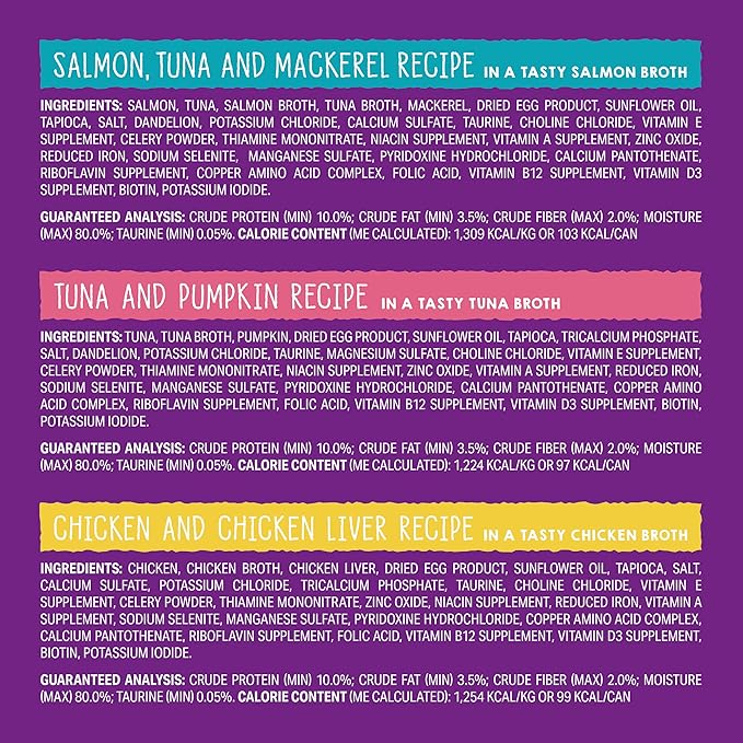 Stella & Chewy's Carnivore Cravings Purrfect Paté - Premium Grain-Free Wet Cat Food - 6 Flavor Variety Pack - High Protein with Bone Broth - Perfect for Picky Eaters - 2.8oz Cans (12 Pack)