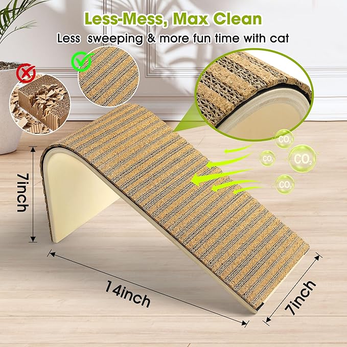 cat Scratching Post-Cat Scratching Pad with Corkcat beds for Indoor Cats-cat Scratch with 2 Pcs Cardboard,Easy Replace,Scratching Board Toy,Eco-Friendly Sustainable Kitten Scratching Post-cat ramp