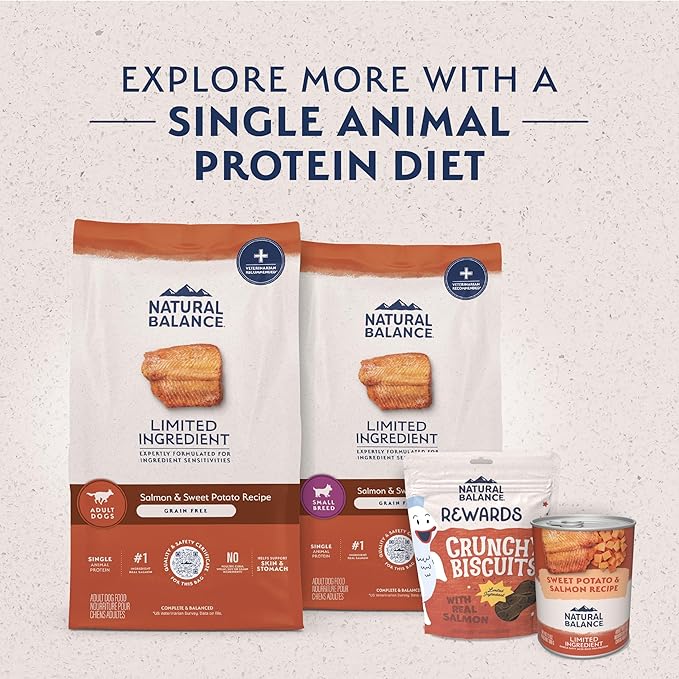 Natural Balance Limited Ingredient Adult Grain-Free Dry Dog Food, Salmon & Sweet Potato Recipe, 24 Pound (Pack of 1)