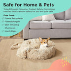 Best Friends by Sheri Bundle Set The Original Calming Shag Donut Cuddler Cat and Dog Bed + Pet Throw Blanket Taupe Small 23" x 23"