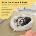 Best Friends by Sheri Bundle Set The Original Calming Lux Donut Cuddler Cat and Dog Bed + Pet Throw Blanket Oyster Extra Large 45" x 45"