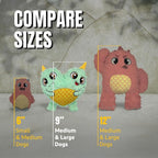 Bite Force - Durable & Strong Dog Toy Blue Two Headed Monster with Squeaker, Kevlar-Reinforced for Aggressive chewers.