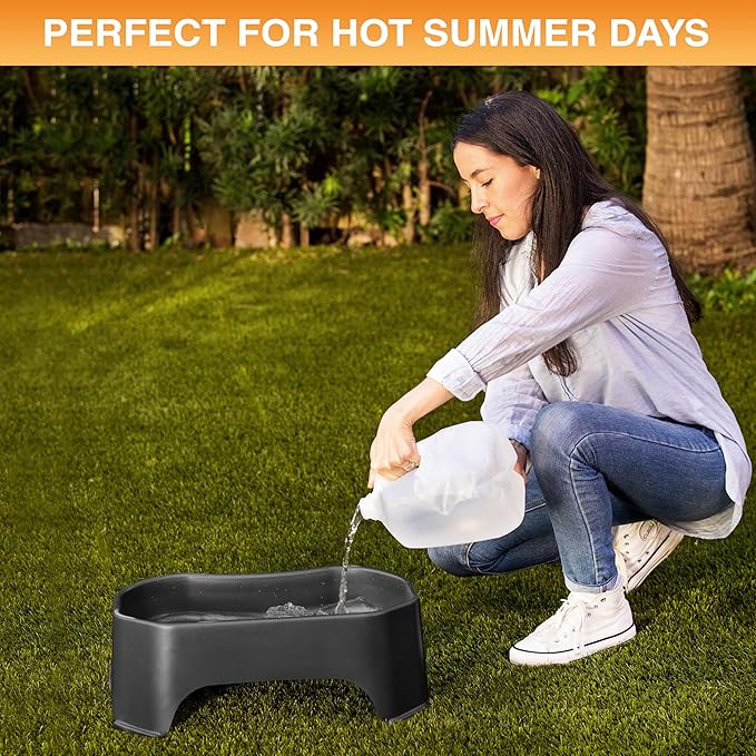 Neater Pet Brands Extra Large Water Bowl for Dogs, Outdoor Dog Water Bowl (2.25 Gallon Extra-Large Capacity), Big Trough Style Food Dish for Indoors or Outside, No Spill Large Dog Bowls, Black