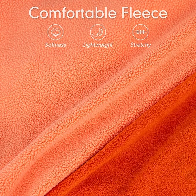 cyeollo Fleece Dog Sweater Vest, Reflective Puppy Sweatshirt Pullover Dog Jacket for Small Dogs Clothes Boy Girl Pets, Orange & Red S